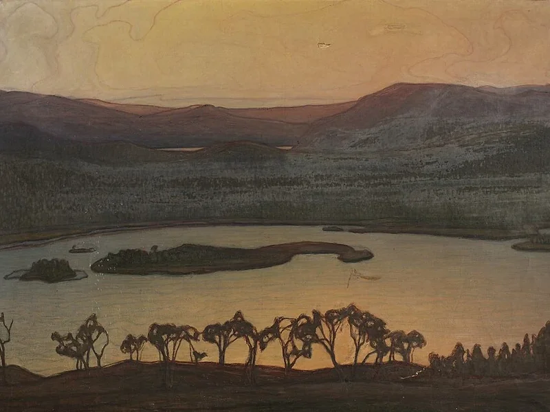 1848-Otto Hesselbom - Vista sul lago Aerransee - Galleria austriaca del Belvedere